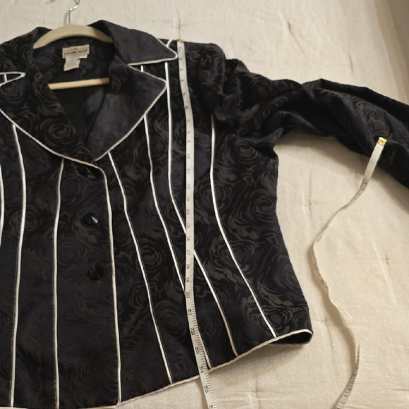 Black Tailored Pinstripe Suit Jacket - Picture 10 of 14